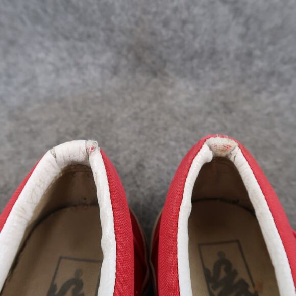Vans Shoes Womens 8.5 Classic Slip On Sneakers Red Canvas Casual Skate Retro - Picture 12 of 12